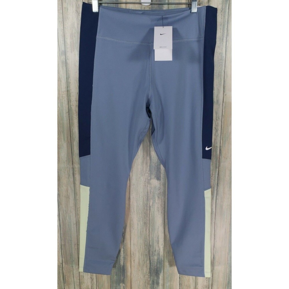 Nike One Women's Size XL Blue Dri Fit 7/8 Length Leggings NWT
